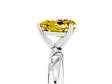 White gold Heart Cut Solitaire Diamond Engagement Ring with Twisted Pave Band and Four-Prong Setting_5