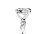 White gold Heart Cut Solitaire Diamond Engagement Ring with Twisted Pave Band and Four-Prong Setting_5