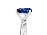 White gold Heart Cut Solitaire Diamond Engagement Ring with Twisted Pave Band and Four-Prong Setting_5