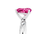 White gold Heart Cut Solitaire Diamond Engagement Ring with Twisted Pave Band and Four-Prong Setting_5