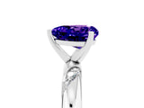 White gold Heart Cut Solitaire Diamond Engagement Ring with Twisted Pave Band and Four-Prong Setting_5