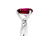 White gold Heart Cut Solitaire Diamond Engagement Ring with Twisted Pave Band and Four-Prong Setting_5
