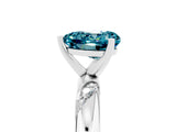 White gold Heart Cut Solitaire Diamond Engagement Ring with Twisted Pave Band and Four-Prong Setting_5