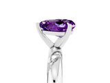 White gold Heart Cut Solitaire Diamond Engagement Ring with Twisted Pave Band and Four-Prong Setting_5