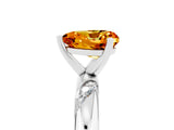 White gold Heart Cut Solitaire Diamond Engagement Ring with Twisted Pave Band and Four-Prong Setting_5
