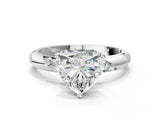 White gold Heart Cut Solitaire Diamond Engagement Ring with Twisted Pave Band and Four-Prong Setting_7