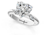 White gold Heart Cut Solitaire Diamond Engagement Ring with Twisted Pave Band and Four-Prong Setting_8