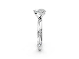 White gold Heart Cut Solitaire Diamond Engagement Ring with Twisted Pave Band and Four-Prong Setting_9