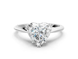 White gold Heart Cut Solitaire Diamond Ring with Six-Prong Setting and Classic Band_1707