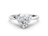 White gold Heart Cut Solitaire Diamond Ring with Six-Prong Setting and Classic Band_6
