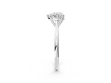 White gold Heart Cut Solitaire Diamond Ring with Six-Prong Setting and Classic Band_8