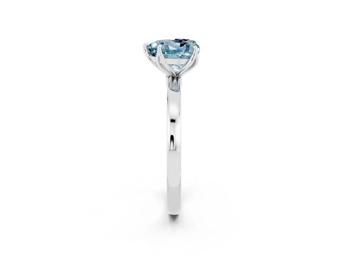 White gold Heart Cut Solitaire Diamond Ring with Thin Band and Four-Prong Setting_2