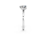 White gold Heart Cut Solitaire Diamond Ring with Thin Band and Four-Prong Setting_2