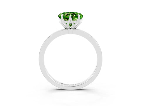 White gold Heart Cut Solitaire Diamond Ring with Thin Band and Four-Prong Setting_3