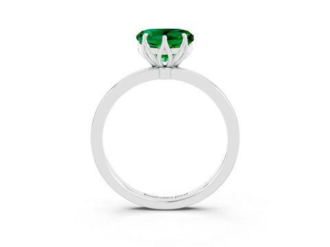 White gold Heart Cut Solitaire Diamond Ring with Thin Band and Four-Prong Setting_3