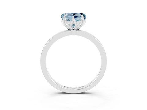 White gold Heart Cut Solitaire Diamond Ring with Thin Band and Four-Prong Setting_3