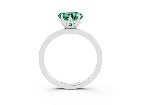 White gold Heart Cut Solitaire Diamond Ring with Thin Band and Four-Prong Setting_3