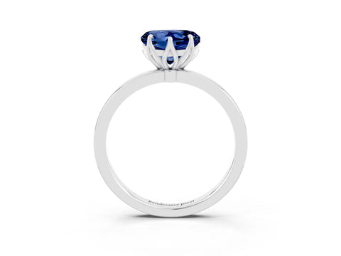 White gold Heart Cut Solitaire Diamond Ring with Thin Band and Four-Prong Setting_3