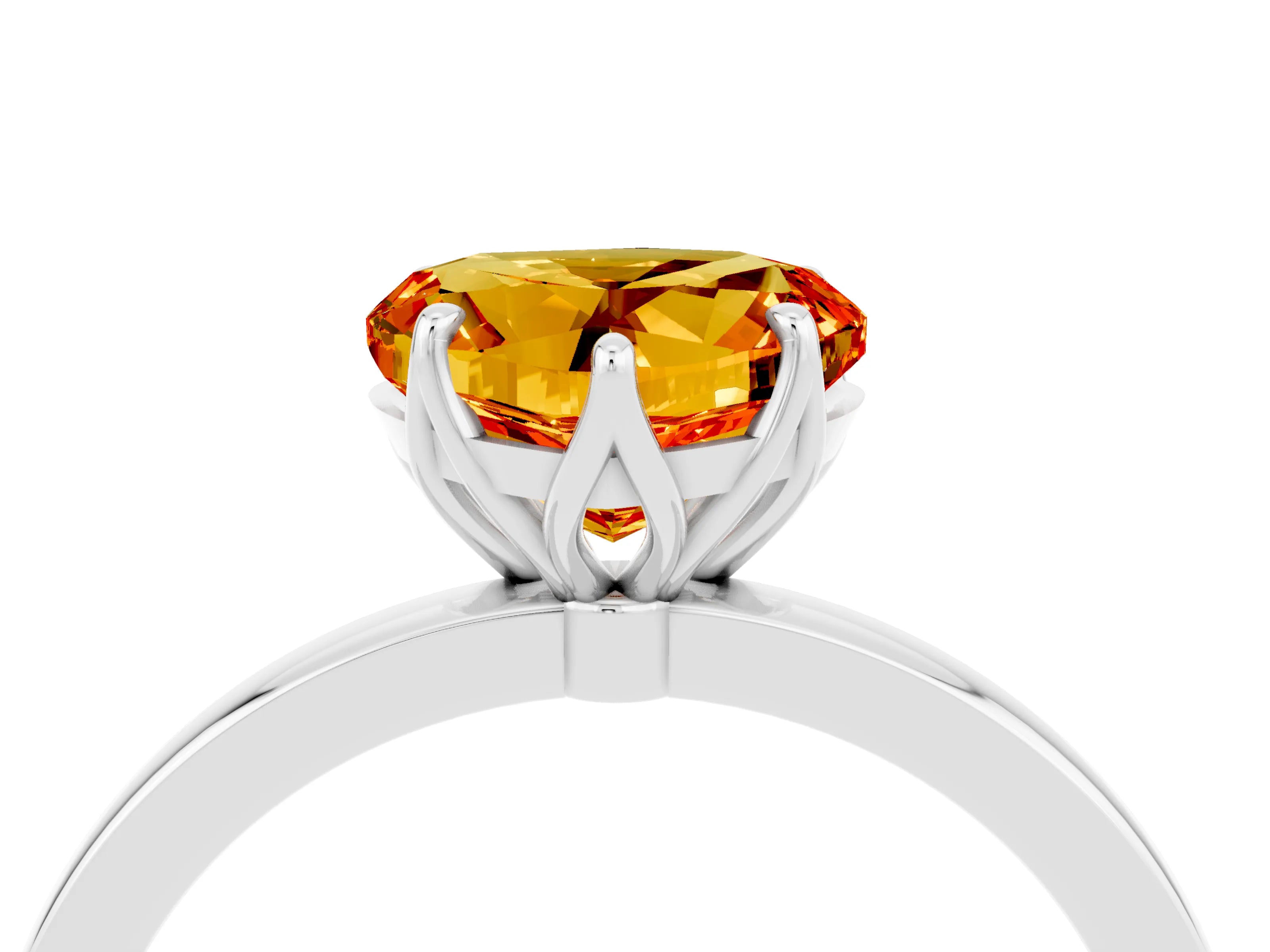 White gold Heart Cut Solitaire Diamond Ring with Thin Band and Four-Prong Setting_4