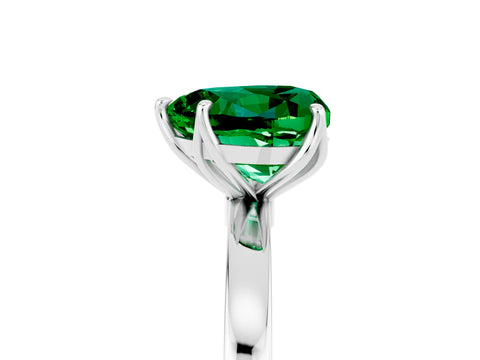 White gold Heart Cut Solitaire Diamond Ring with Thin Band and Four-Prong Setting_5
