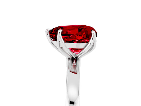 White gold Heart Cut Solitaire Diamond Ring with Thin Band and Four-Prong Setting_5