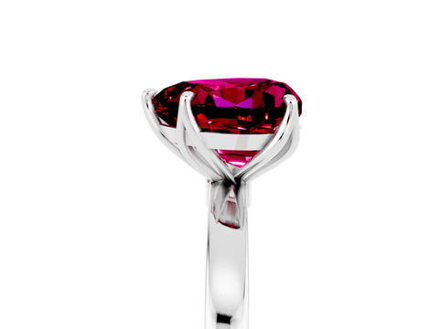 White gold Heart Cut Solitaire Diamond Ring with Thin Band and Four-Prong Setting_5