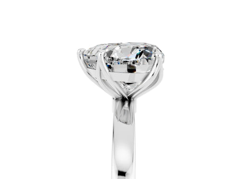 White gold Heart Cut Solitaire Diamond Ring with Thin Band and Four-Prong Setting_5