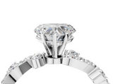 White gold Heart Cut Solitaire Diamond Twisted Band with Pave Setting_85