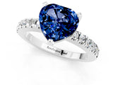 White gold Heart Cut Solitaire Diamond with Pavé Band and Four-Prong Setting_1