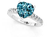 White gold Heart Cut Solitaire Diamond with Pavé Band and Four-Prong Setting_1
