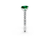 White gold Heart Cut Solitaire Diamond with Pavé Band and Four-Prong Setting_2