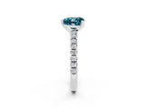 White gold Heart Cut Solitaire Diamond with Pavé Band and Four-Prong Setting_2