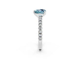 White gold Heart Cut Solitaire Diamond with Pavé Band and Four-Prong Setting_2