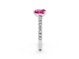 White gold Heart Cut Solitaire Diamond with Pavé Band and Four-Prong Setting_2