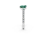 White gold Heart Cut Solitaire Diamond with Pavé Band and Four-Prong Setting_2