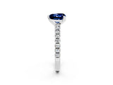 White gold Heart Cut Solitaire Diamond with Pavé Band and Four-Prong Setting_2