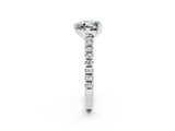 White gold Heart Cut Solitaire Diamond with Pavé Band and Four-Prong Setting_2