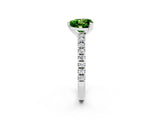 White gold Heart Cut Solitaire Diamond with Pavé Band and Four-Prong Setting_2