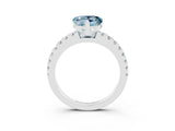 White gold Heart Cut Solitaire Diamond with Pavé Band and Four-Prong Setting_3