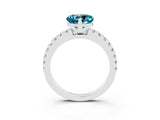 White gold Heart Cut Solitaire Diamond with Pavé Band and Four-Prong Setting_3
