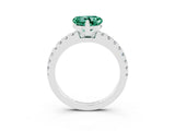 White gold Heart Cut Solitaire Diamond with Pavé Band and Four-Prong Setting_3