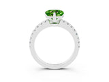 White gold Heart Cut Solitaire Diamond with Pavé Band and Four-Prong Setting_3