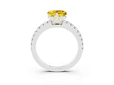 White gold Heart Cut Solitaire Diamond with Pavé Band and Four-Prong Setting_3