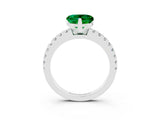 White gold Heart Cut Solitaire Diamond with Pavé Band and Four-Prong Setting_3