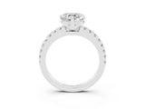White gold Heart Cut Solitaire Diamond with Pavé Band and Four-Prong Setting_3