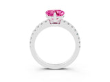 White gold Heart Cut Solitaire Diamond with Pavé Band and Four-Prong Setting_3