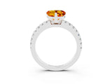 White gold Heart Cut Solitaire Diamond with Pavé Band and Four-Prong Setting_3
