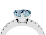 White gold Heart Cut Solitaire Diamond with Pavé Band and Four-Prong Setting_4