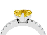 White gold Heart Cut Solitaire Diamond with Pavé Band and Four-Prong Setting_4