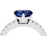 White gold Heart Cut Solitaire Diamond with Pavé Band and Four-Prong Setting_4